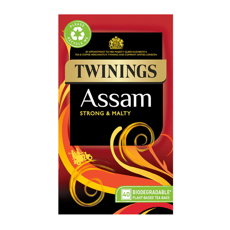 černý čaj ASSAM 40 sáčků / 100g  od Twinings - s lehce pomačkanou krabičkou