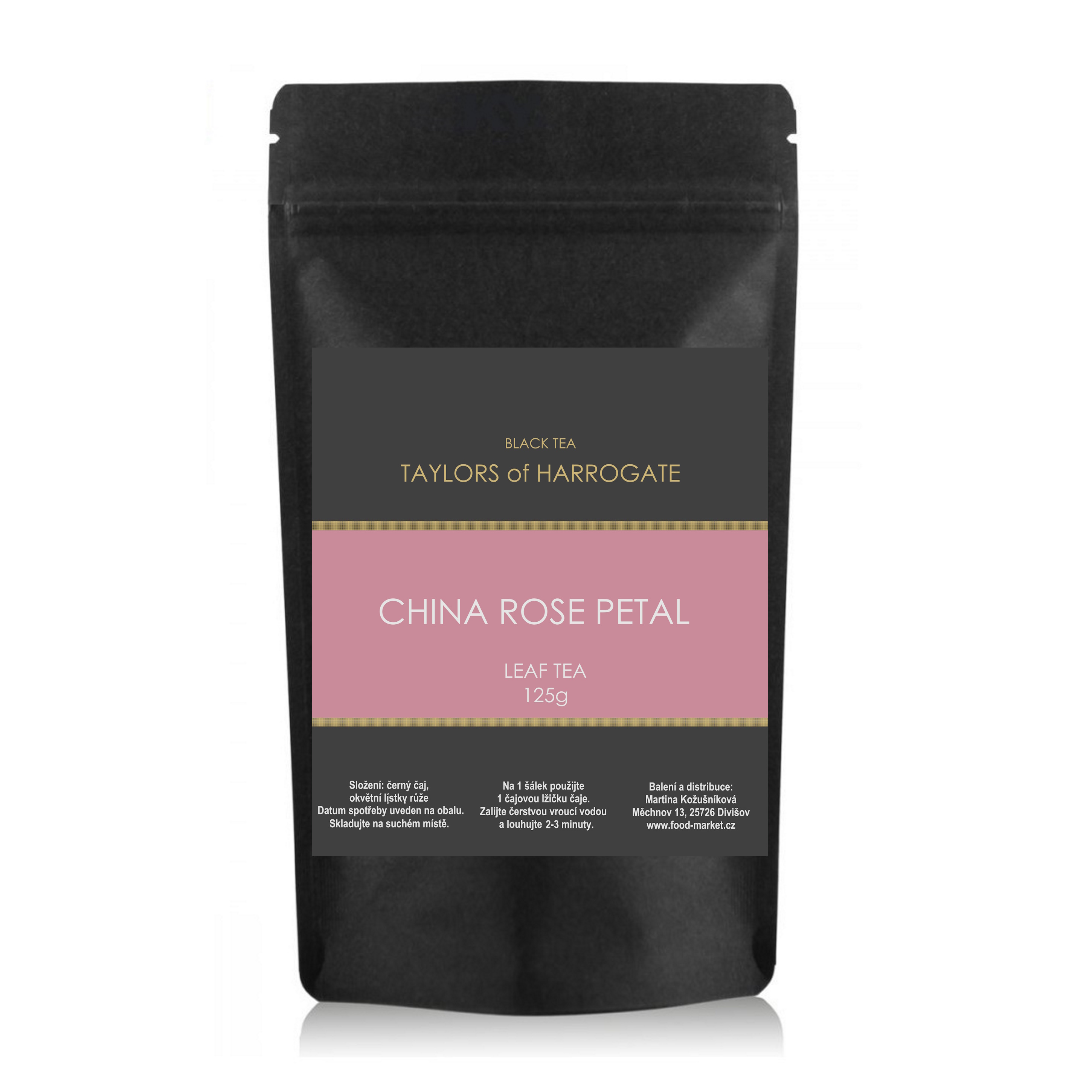 černý čaj CHINA ROSE PETAL sypaný 125g 