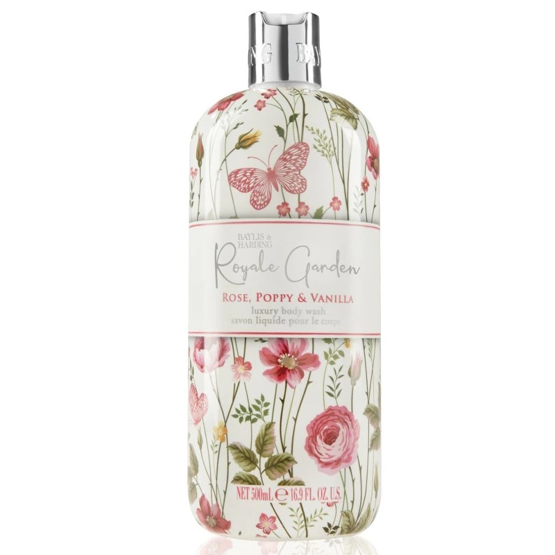 BAYLIS & HARDING - Sprchový gel RŮŽE, VLČÍ MÁK A VANILKA (500ml)