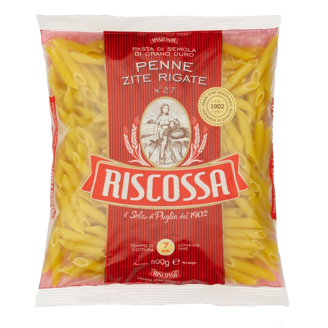 semolinové těstoviny Penne Zite Rigate rýhované trubky 500g od Riscossa