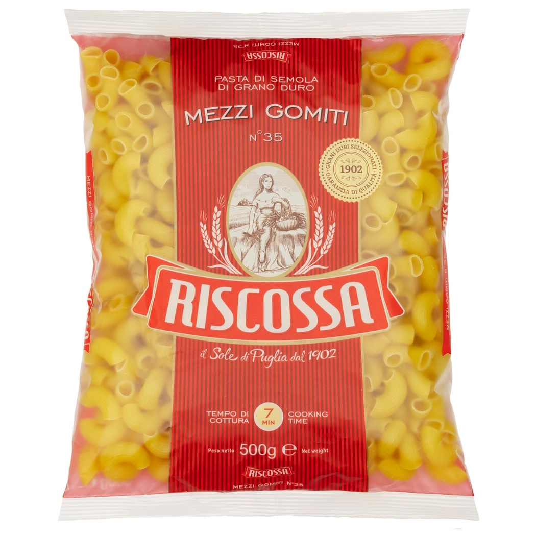 semolinové těstoviny Mezzi Gomiti velká kolínka 500g od Riscossa