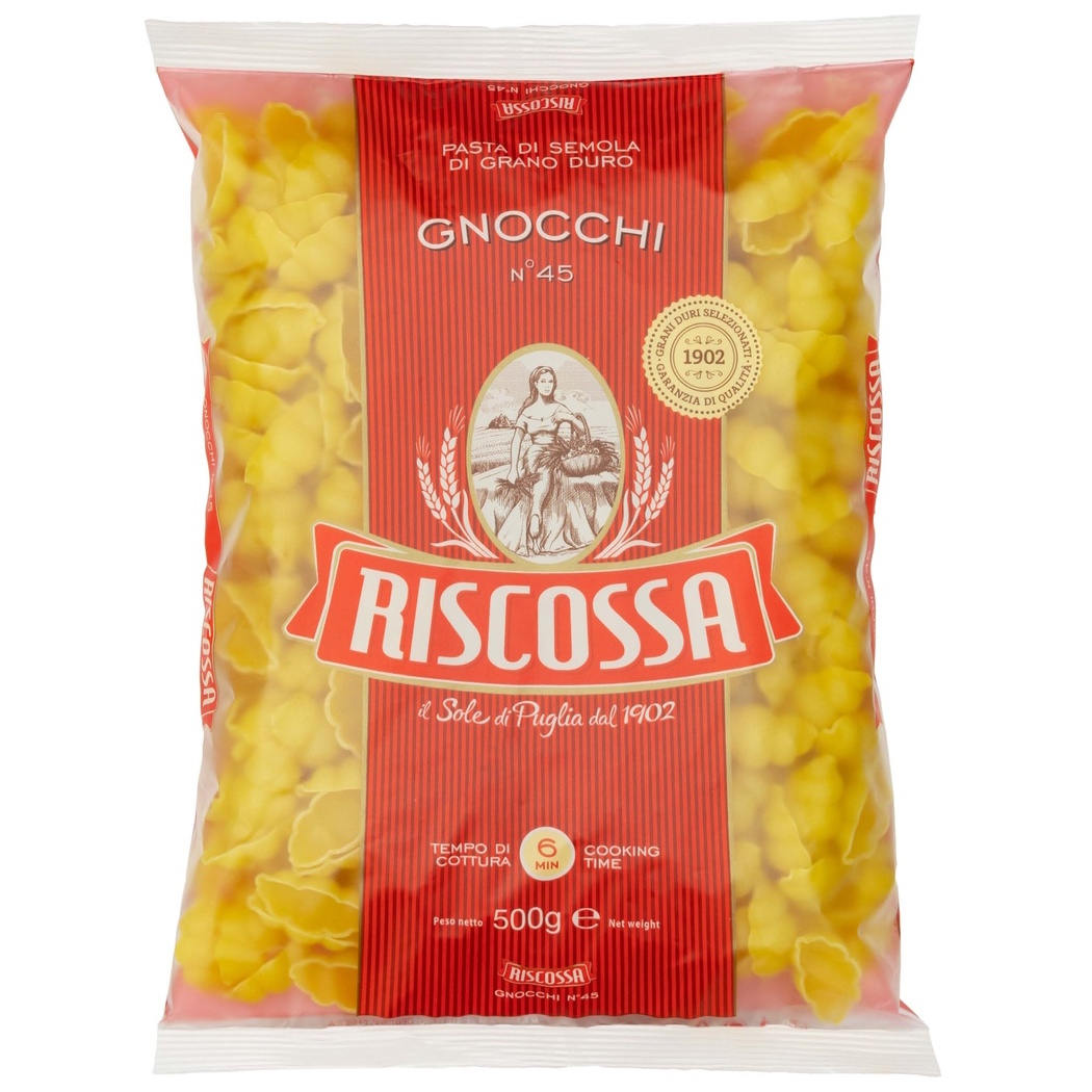 semolinové těstoviny Gnocchi lastury 500g od Riscossa